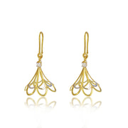 Designer Gold Plated Dangle Earrings Aesthetic Gift Idea - Party Wear